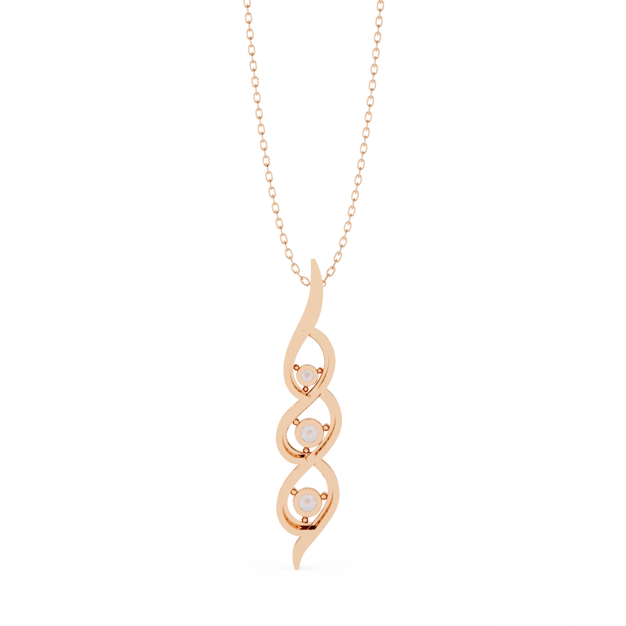 Solitairekart 0.20ct Natural Diamond Trinity Twist Pendant-HI Color, VS-SI Clarity